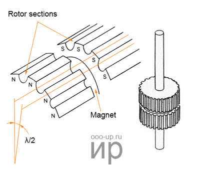 Hybrid stepper motor rotor